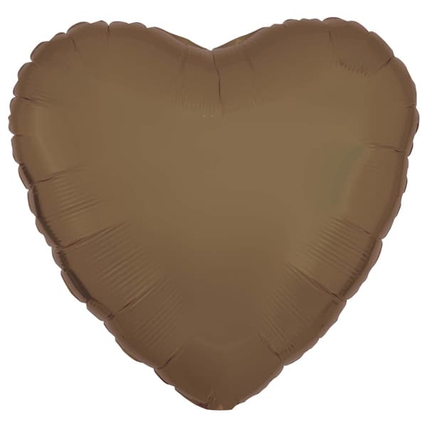 Brown heart-shaped balloon on a white background