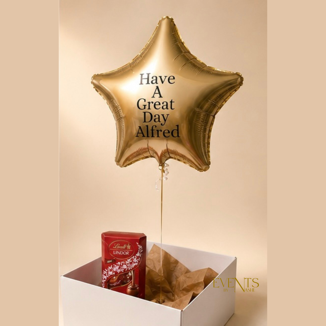 Custom Balloon Gift Box - Star Shaped Balloon (Delivery Only)