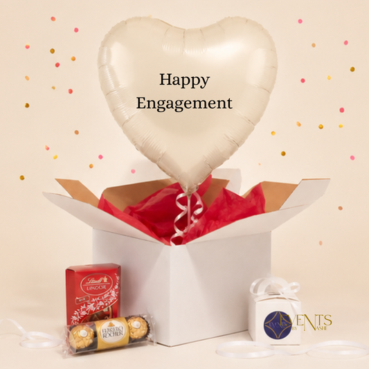 Happy Engagement Balloon Gift Box - Heart Shaped Balloon (Click and Collect Only)