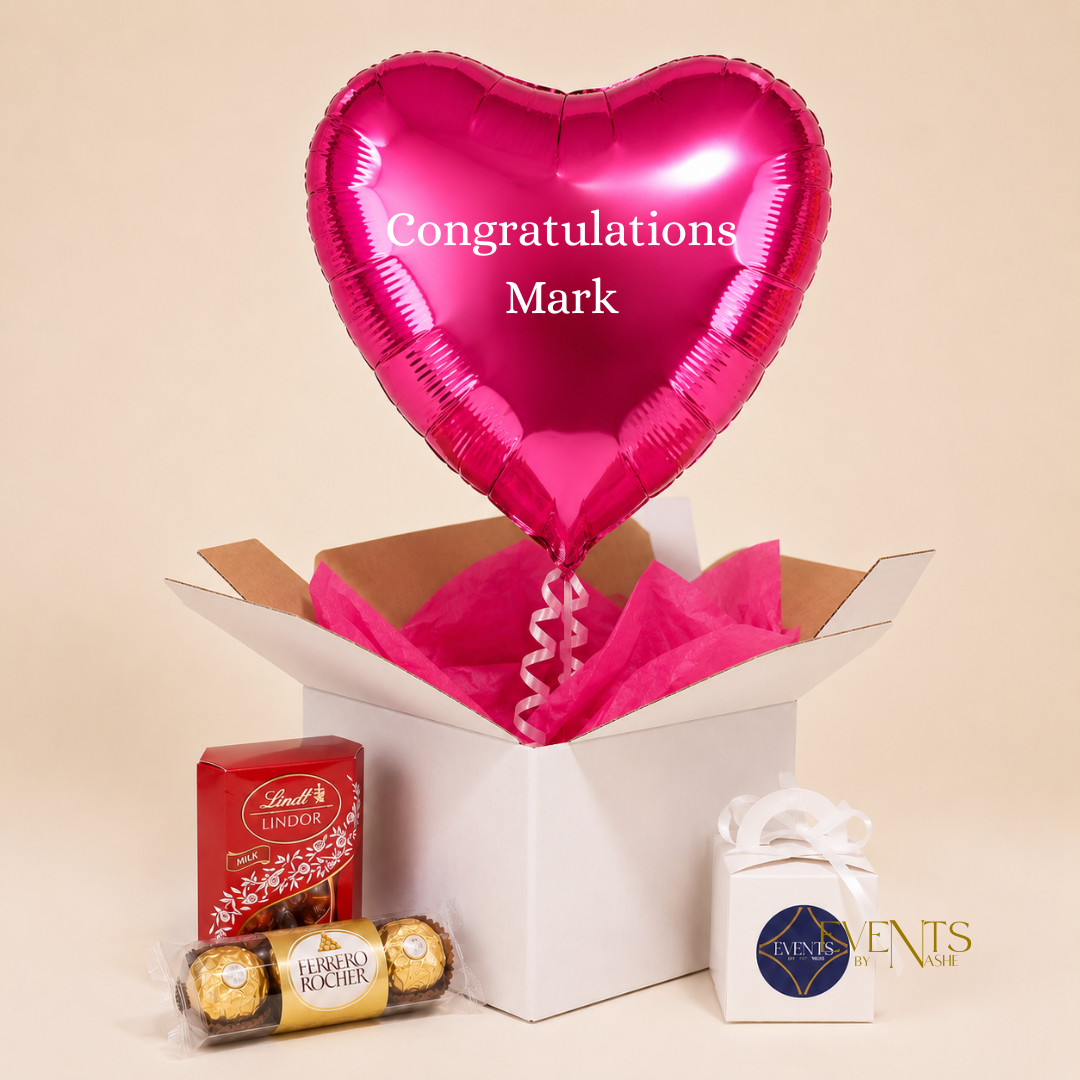 Congratulation Balloon Gift Box - Heart Shaped Balloon (Delivery only)
