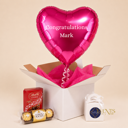 Congratulation Balloon Gift Box - Heart Shaped Balloon (Click and Collect Only)