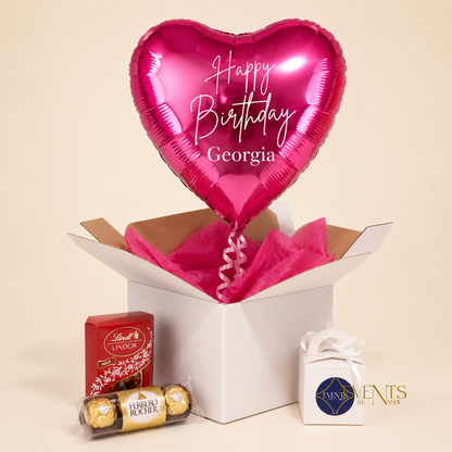 Happy Birthday Balloon Gift Box - Heart Shaped Balloon (Delivery Only)