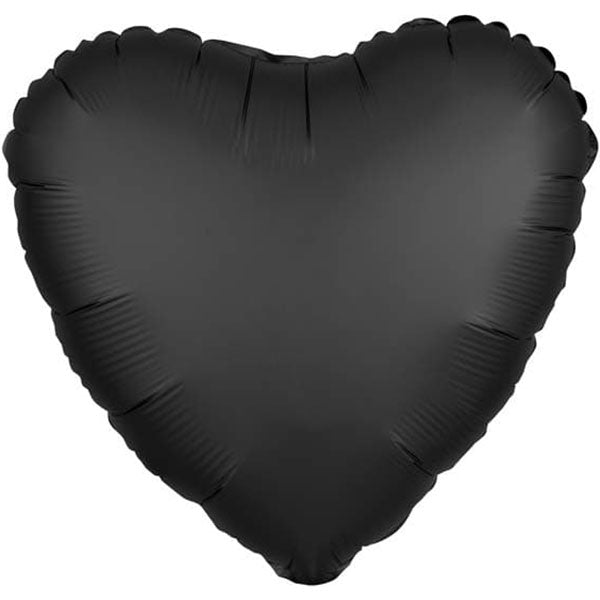 Black heart-shaped balloon on a white background
