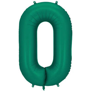 Green number '0' balloon on a white background