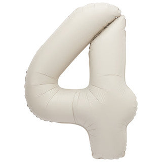Beige inflatable number 4 on a white background