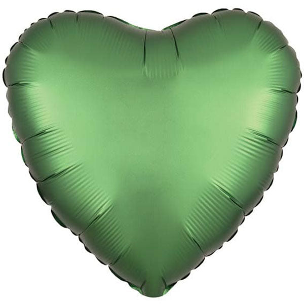 Green heart-shaped balloon on a white background