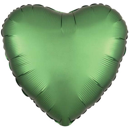 Green heart-shaped balloon on a white background