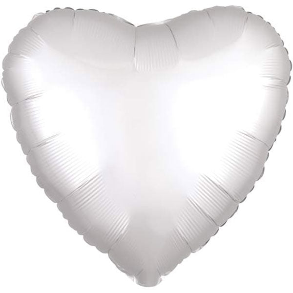 Heart-shaped white balloon on a white background