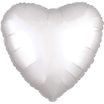 Heart-shaped white balloon on a white background